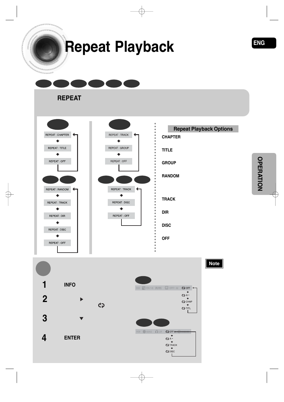 Repeat playback, Press repeat button | Samsung AH68-01720S User Manual | Page 42 / 89