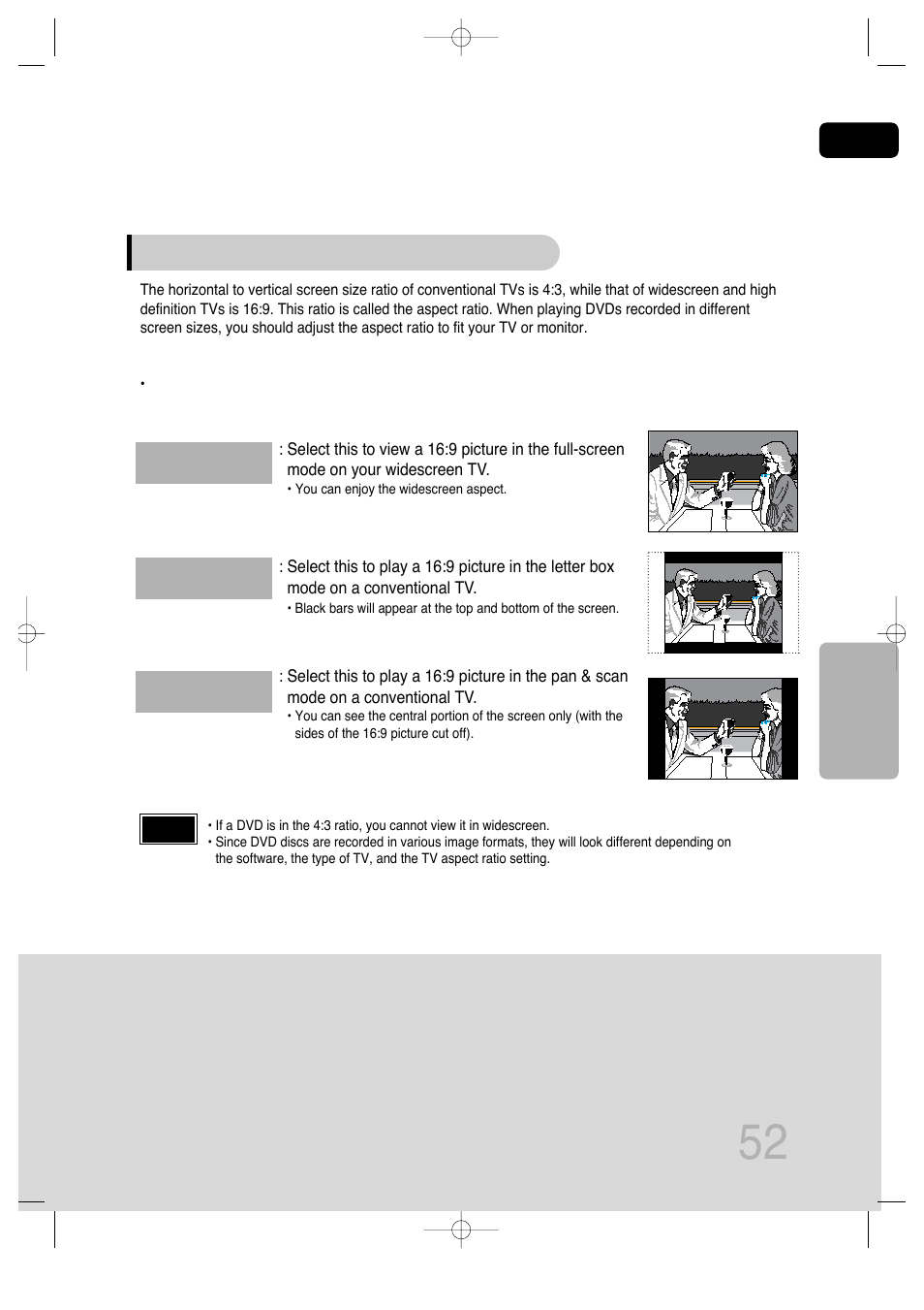 Adjusting the tv aspect ratio (screen size) | Samsung AH68-01720S User Manual | Page 54 / 89