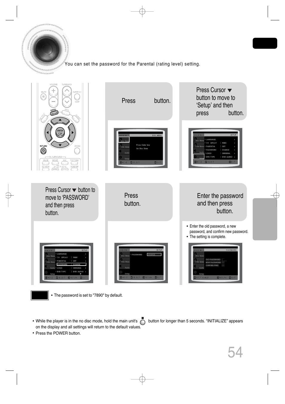 Setting the password | Samsung AH68-01720S User Manual | Page 56 / 89