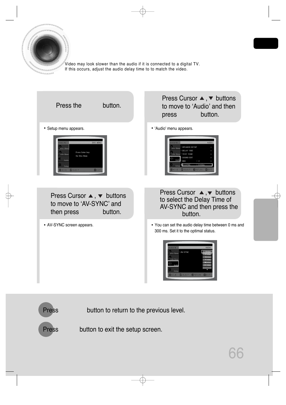 Av sync setup | Samsung AH68-01720S User Manual | Page 68 / 89