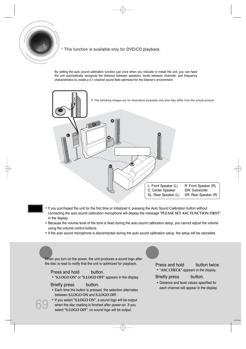 69 auto sound calibration setup | Samsung AH68-01720S User Manual | Page 71 / 89