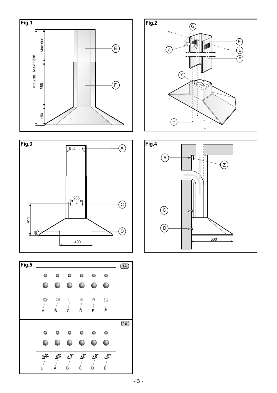 Fig.5 fig.3, Fig.2, Fig.1 | Fig.4 | Ardo PN90inox User Manual | Page 3 / 20