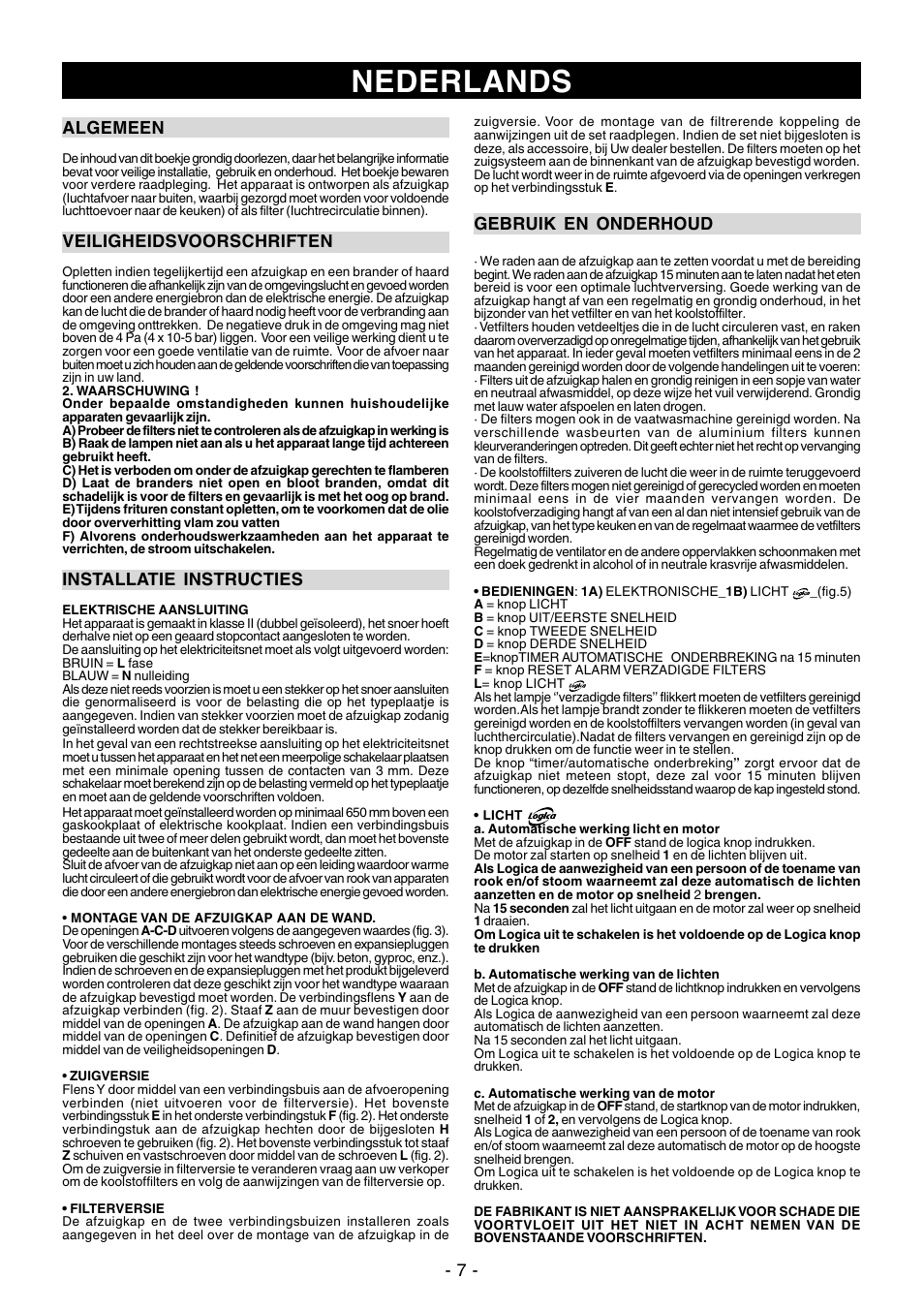 Nederlands | Ardo PN90inox User Manual | Page 7 / 20