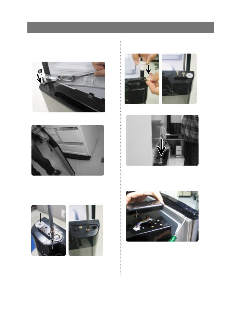Reversing the door swing, Read these instructions completely and carefully, Assembly of the fridge door | Samsung RB195ZABB User Manual | Page 17 / 24