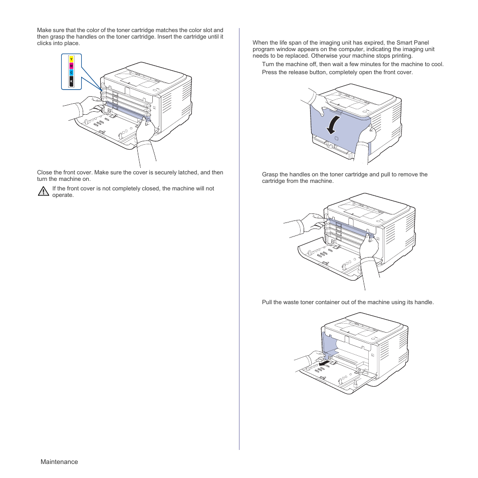Replacing the imaging unit | Samsung CLP-310W User Manual | Page 42 / 107