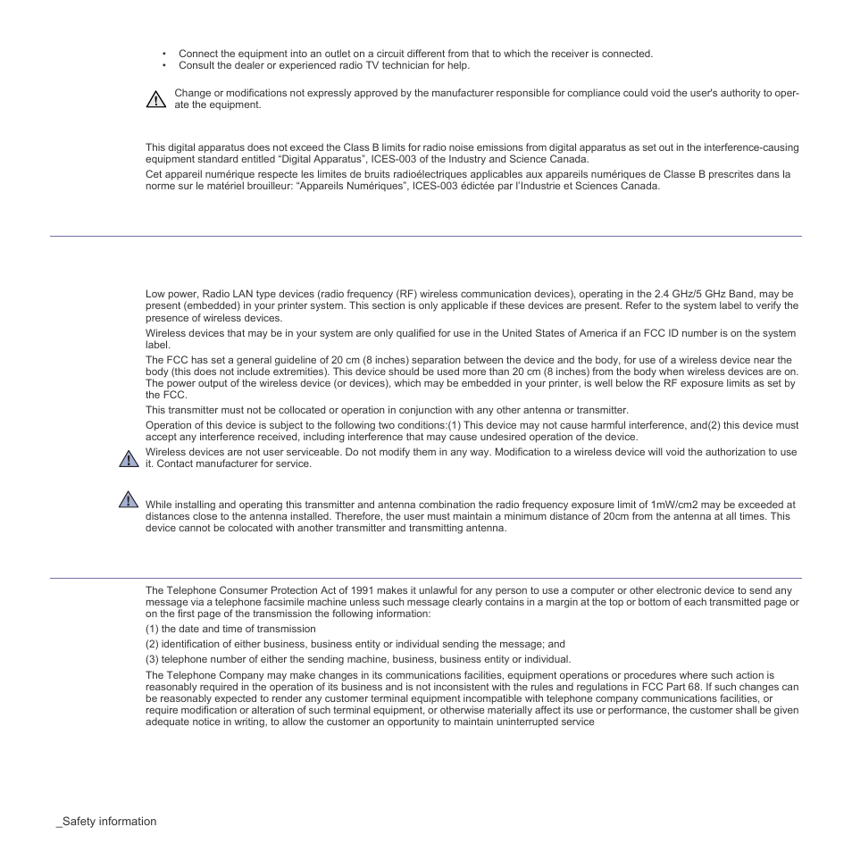 United states of america, Fax branding | Samsung CLP-310W User Manual | Page 8 / 107