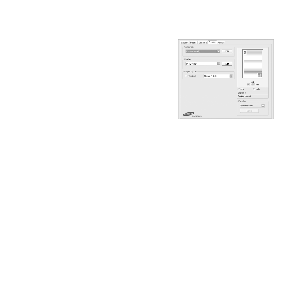 Extras tab | Samsung CLP-310W User Manual | Page 84 / 107