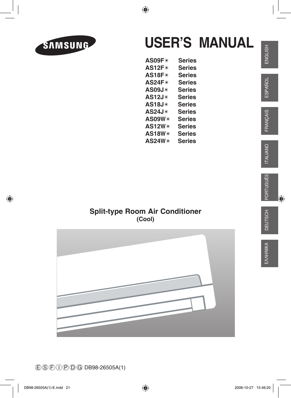 Samsung AS18J User Manual | 20 pages