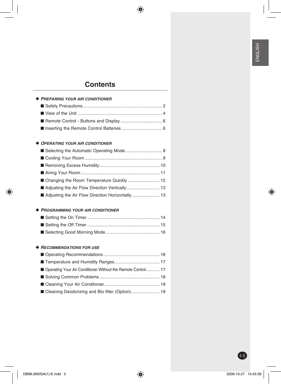 Samsung AS18J User Manual | Page 3 / 20