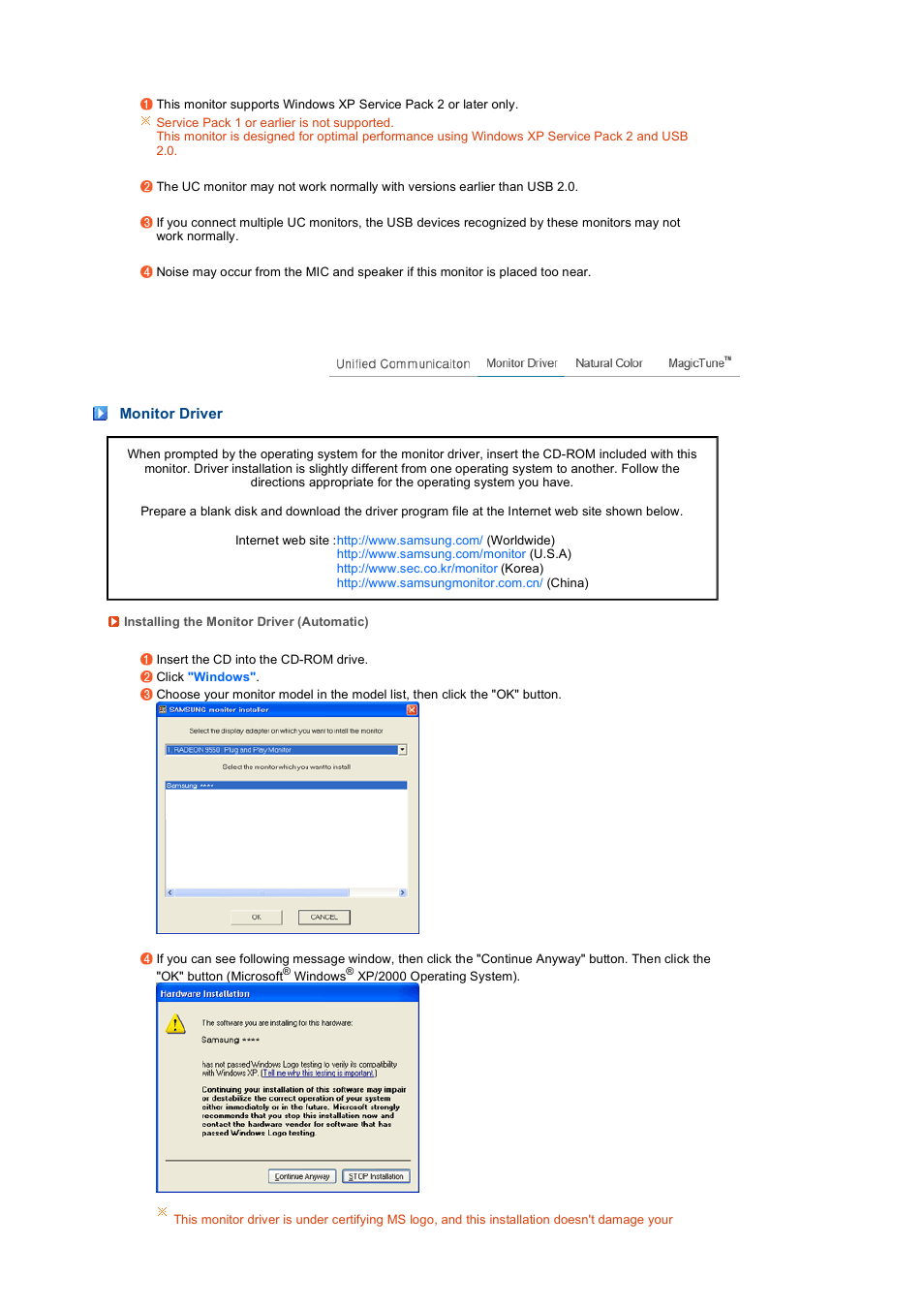 Monitor driver | Samsung 225UW User Manual | Page 28 / 59