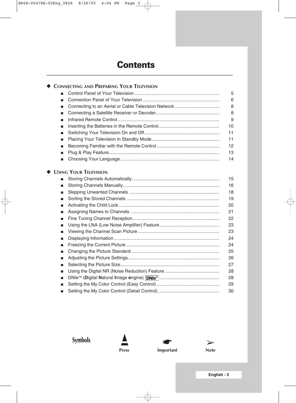 Samsung DLP TV SP46L6HX User Manual | Page 3 / 64