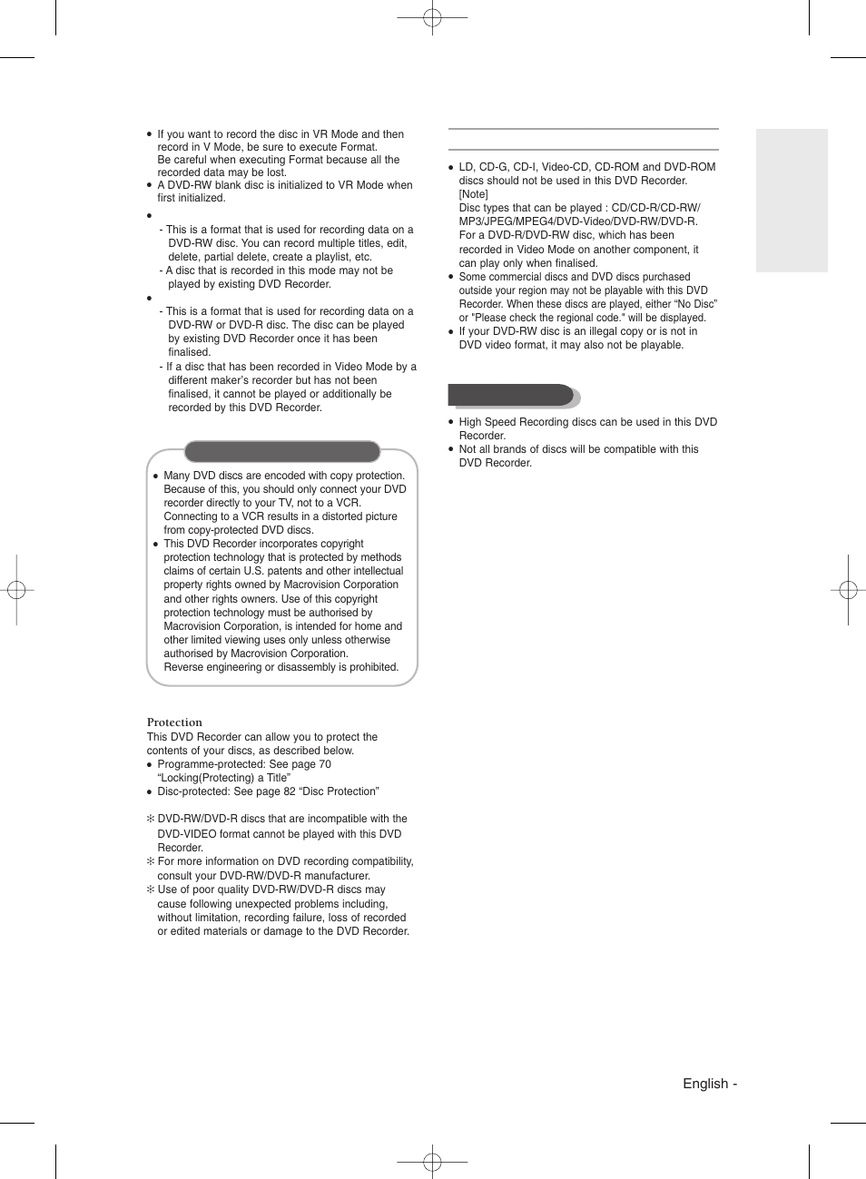 Do not use the following discs, Disc compatibility, English | Samsung DVDR131 User Manual | Page 5 / 93