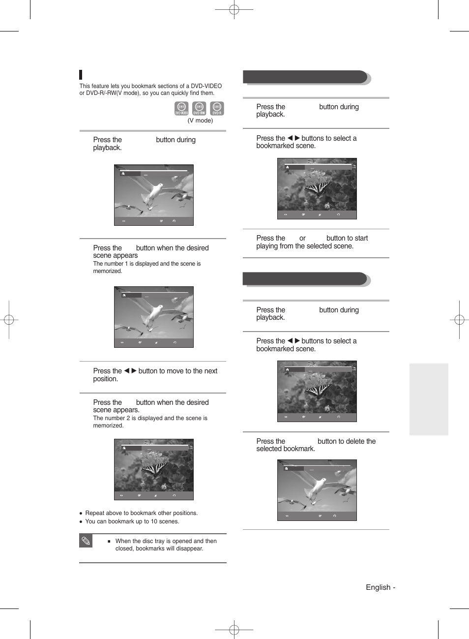 Using bookmarks | Samsung DVDR131 User Manual | Page 57 / 93