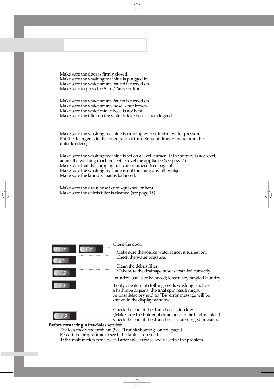 Troubleshooting, Problems and solutions, Understanding error messages | Samsung B1113J User Manual | Page 18 / 23
