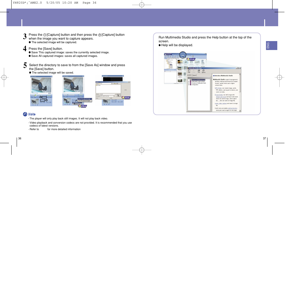 To view help on multimedia studio, Using multimedia studio | Samsung YH-820 User Manual | Page 19 / 35