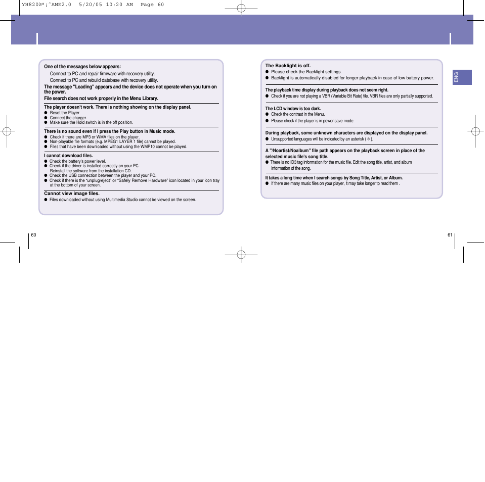 Customer support, Troubleshooting | Samsung YH-820 User Manual | Page 31 / 35