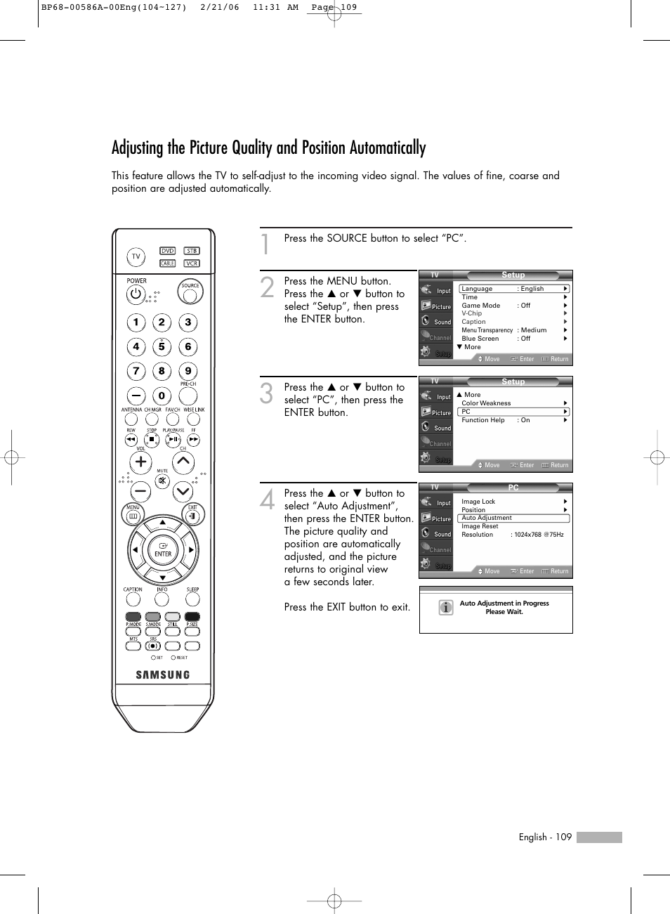 Samsung HL-S6186W User Manual | Page 109 / 131