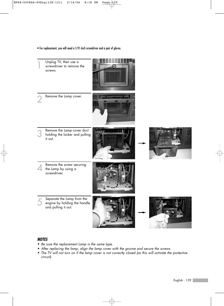 Samsung HL-S6186W User Manual | Page 129 / 131