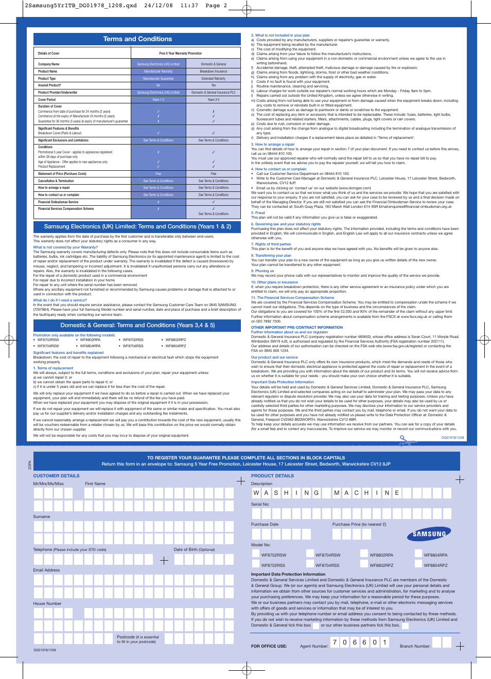 Samsung WF8804RPZ User Manual | Page 2 / 2