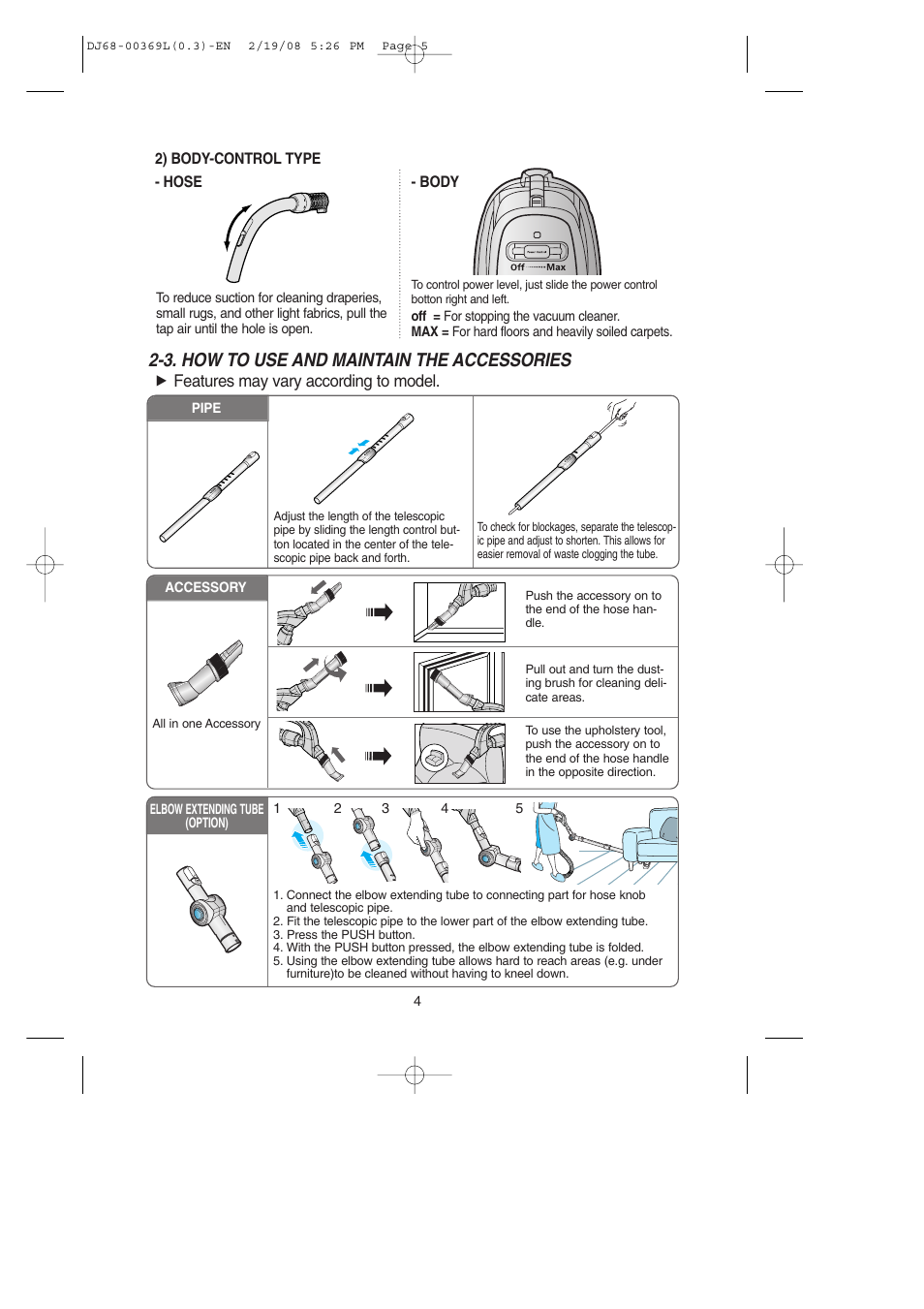 3. how to use and maintain the accessories | Samsung DJ68-00369L User Manual | Page 5 / 16