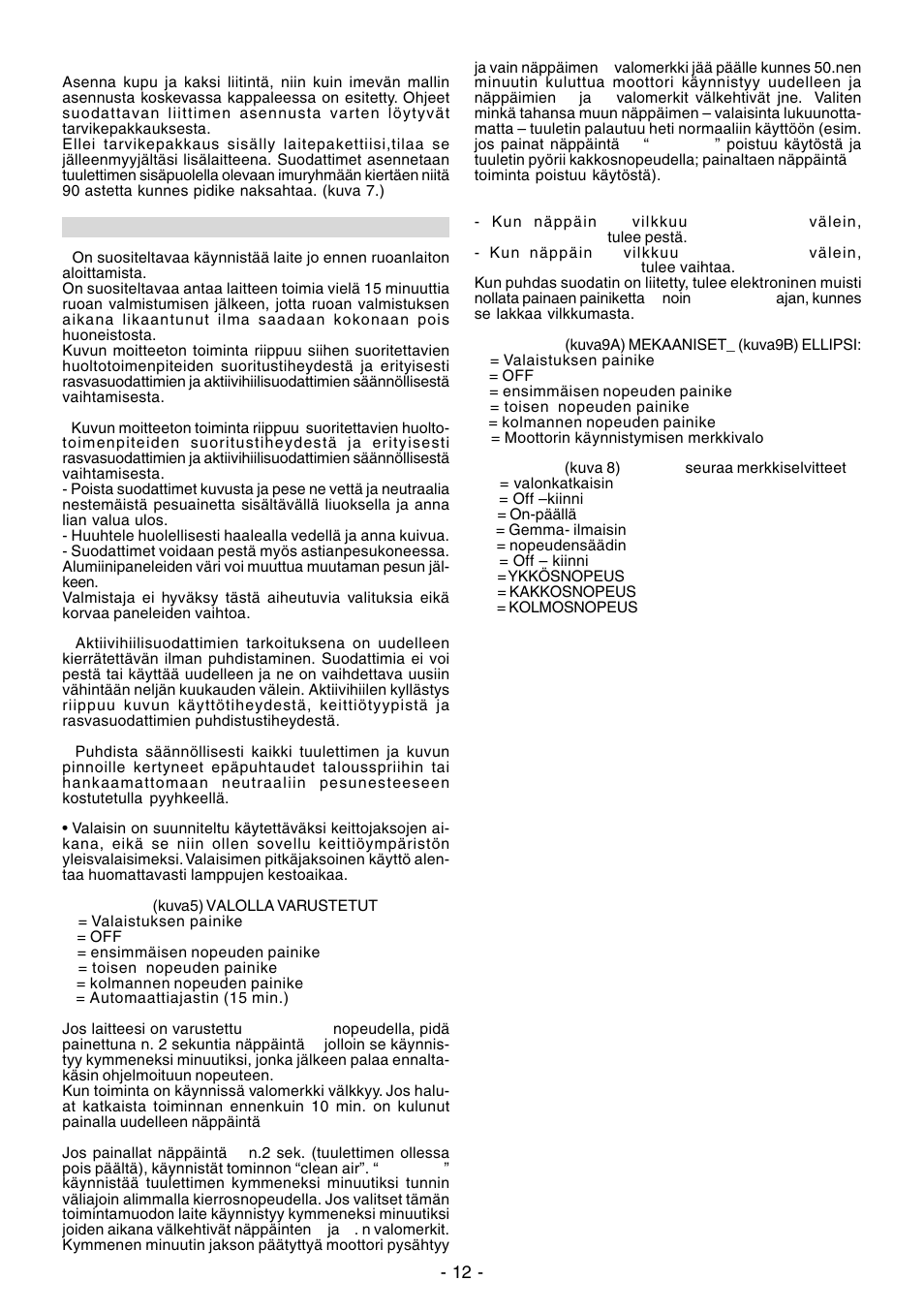 Ardo VA61INOX User Manual | Page 12 / 28