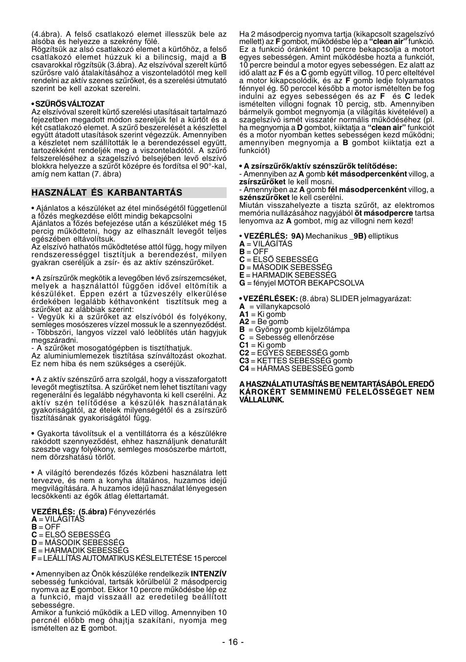 Ardo VA61INOX User Manual | Page 16 / 28