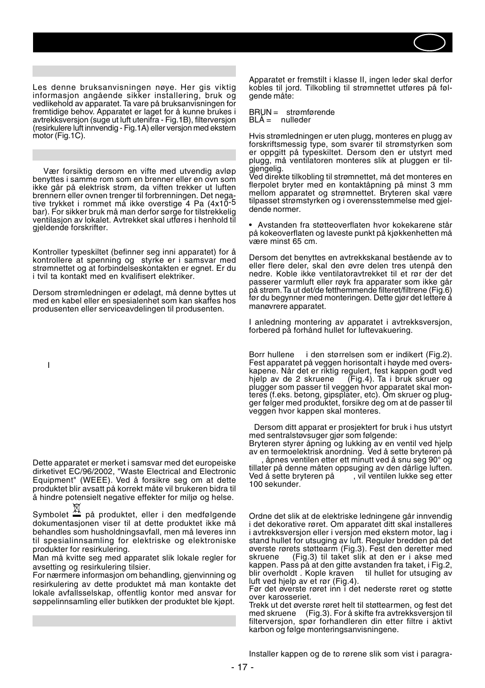 Norsk | Ardo VA61INOX User Manual | Page 17 / 28