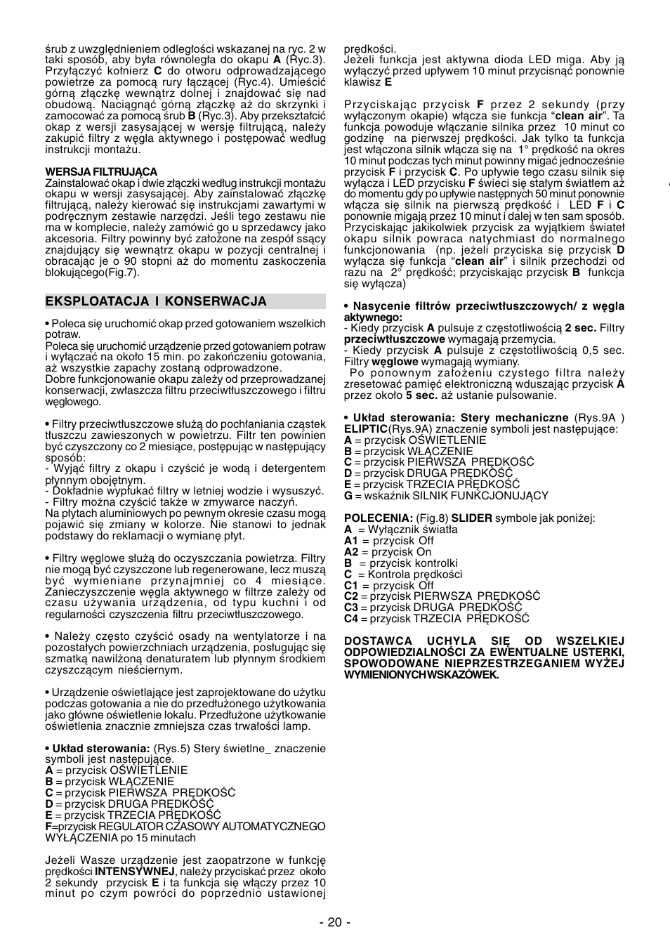 Ardo VA61INOX User Manual | Page 20 / 28