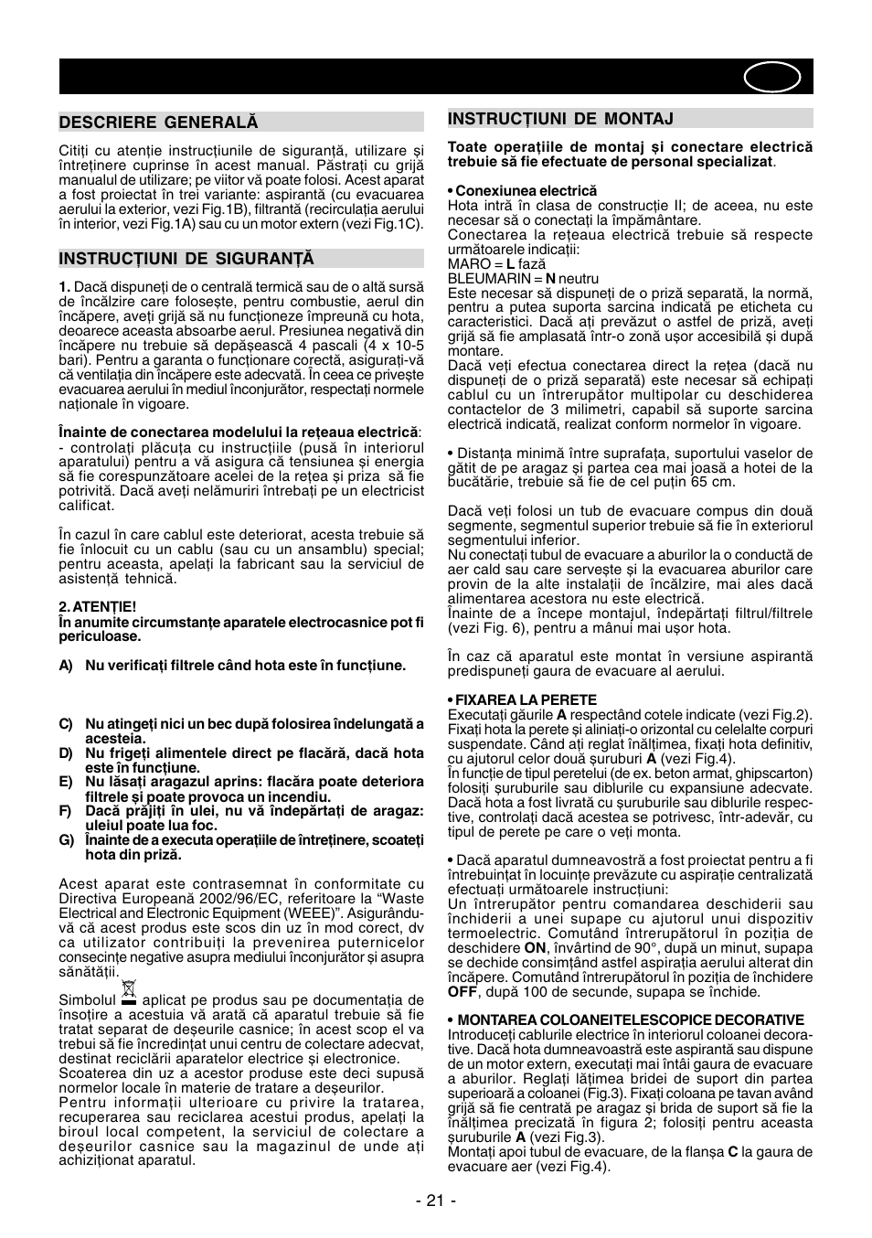 Romania | Ardo VA61INOX User Manual | Page 21 / 28