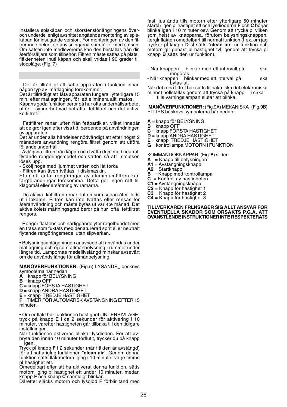 Ardo VA61INOX User Manual | Page 26 / 28