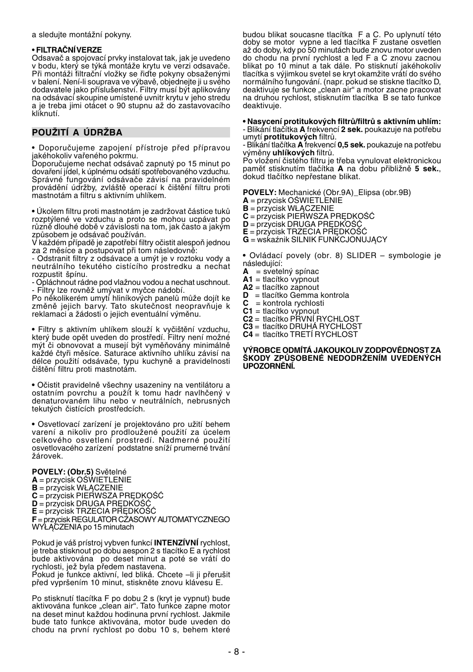 Ardo VA61INOX User Manual | Page 8 / 28