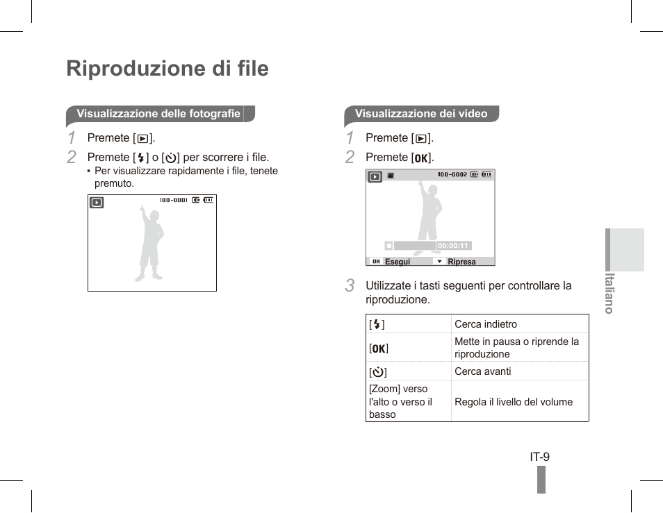 Riproduzione di file | Samsung ST50 User Manual | Page 49 / 72