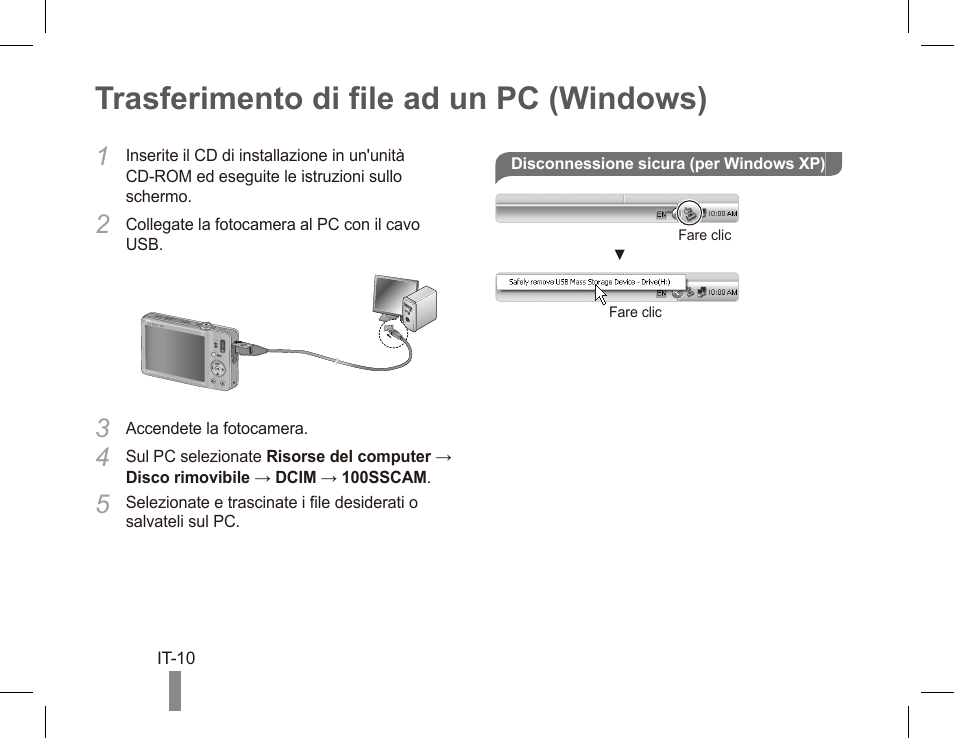 Trasferimento di file ad un pc (windows) | Samsung ST50 User Manual | Page 50 / 72
