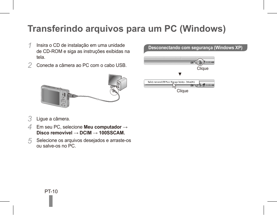 Transferindo arquivos para um pc (windows) | Samsung ST50 User Manual | Page 70 / 72