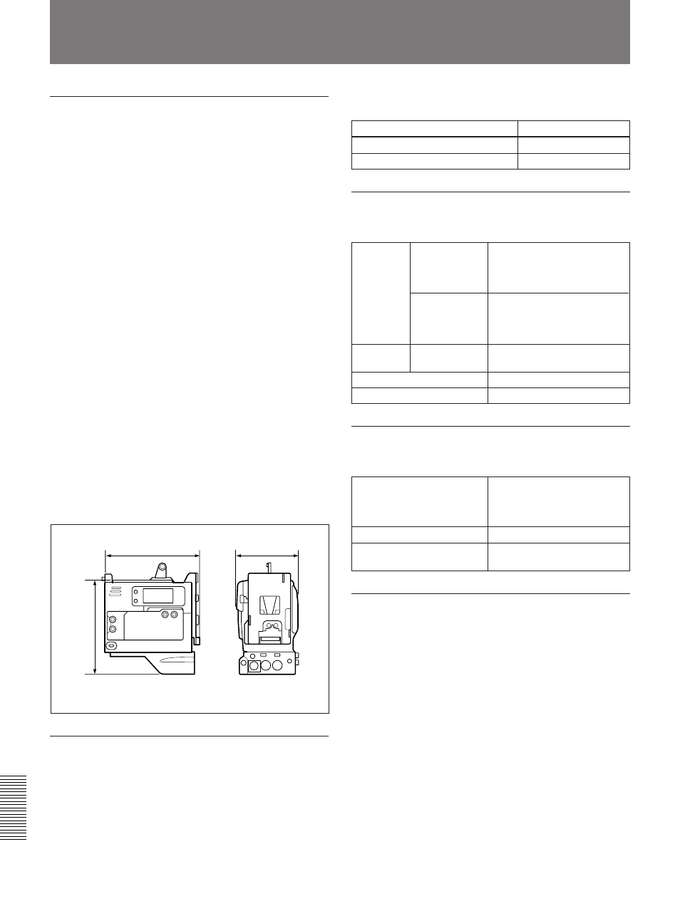 Specifications, General, Tape transport system | Samsung DSR-1/1P User Manual | Page 78 / 84