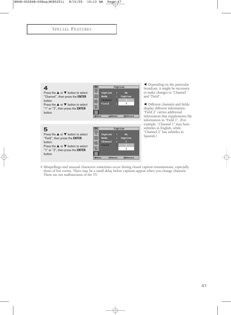 Samsung HC-R5251W User Manual | Page 47 / 64