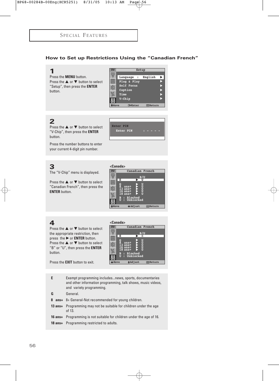 Samsung HC-R5251W User Manual | Page 56 / 64