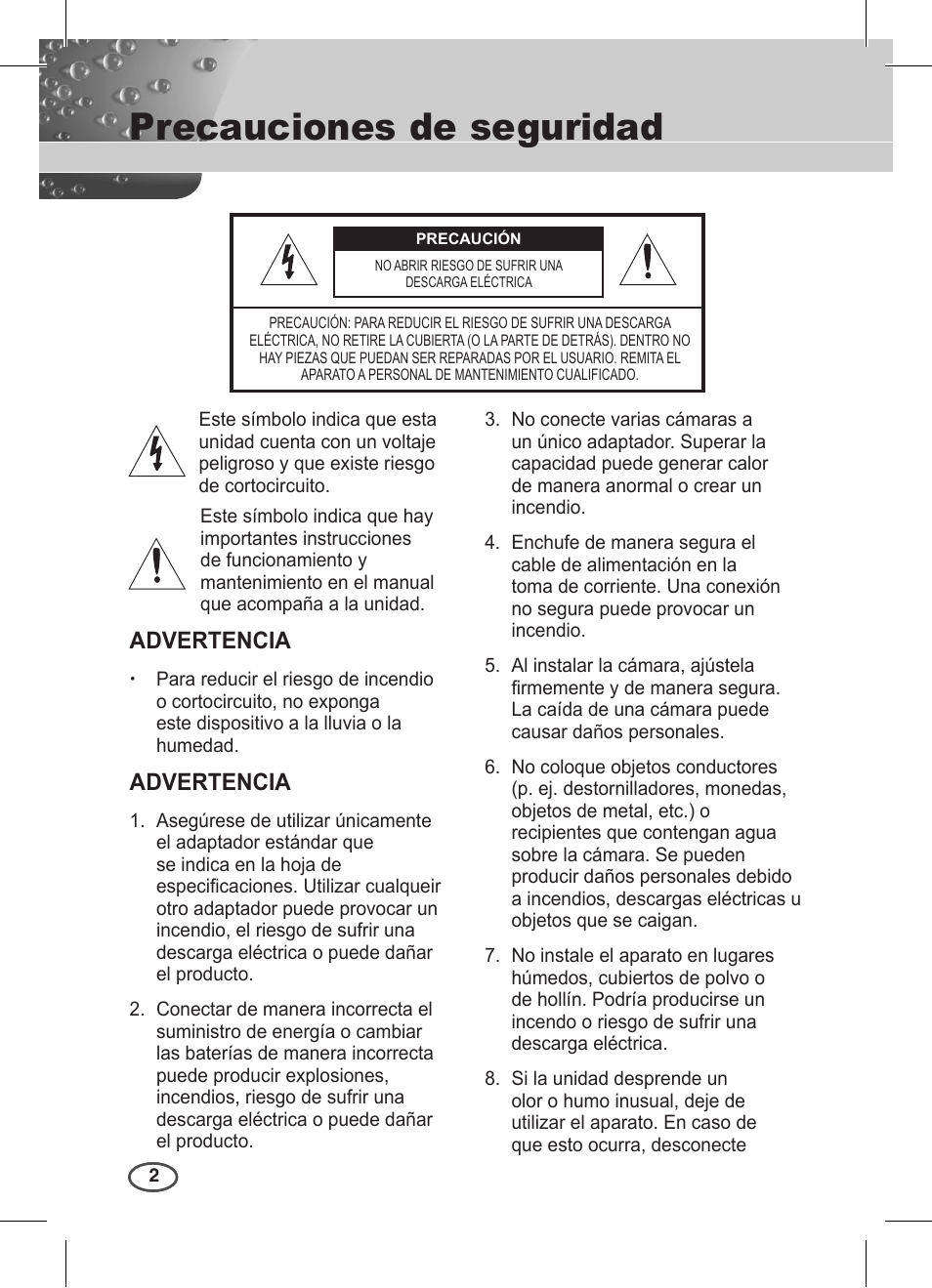 Precauciones de seguridad, Advertencia | Samsung C4235(P) User Manual | Page 122 / 240