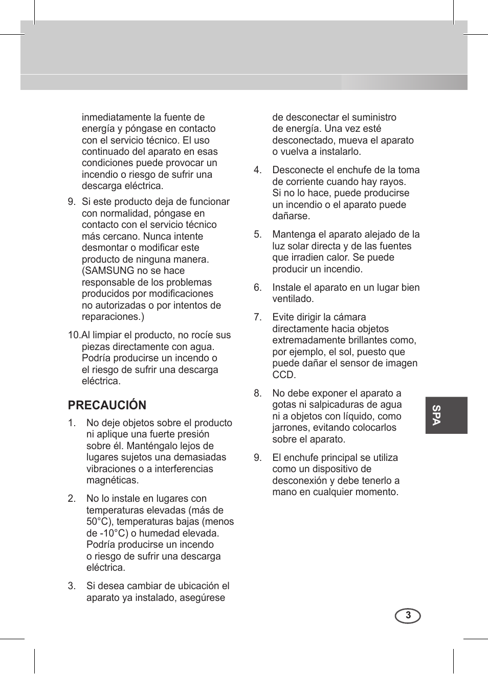 Precauciones de seguridad, Precaución | Samsung C4235(P) User Manual | Page 123 / 240