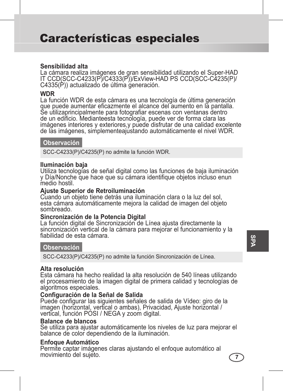 Características especiales | Samsung C4235(P) User Manual | Page 127 / 240