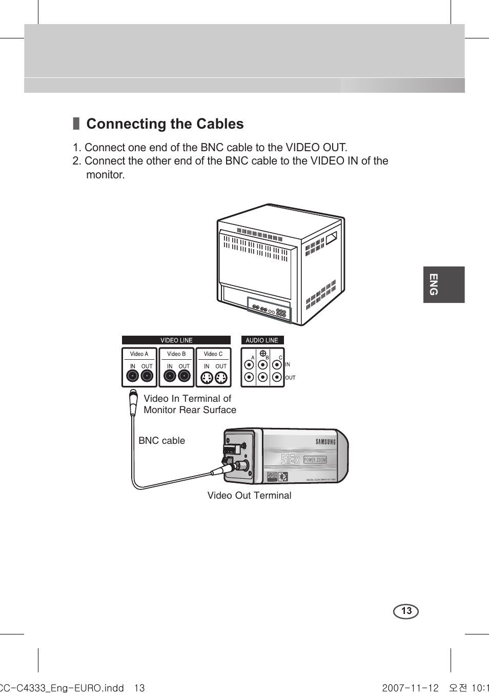 Connecting the cables | Samsung C4235(P) User Manual | Page 13 / 240