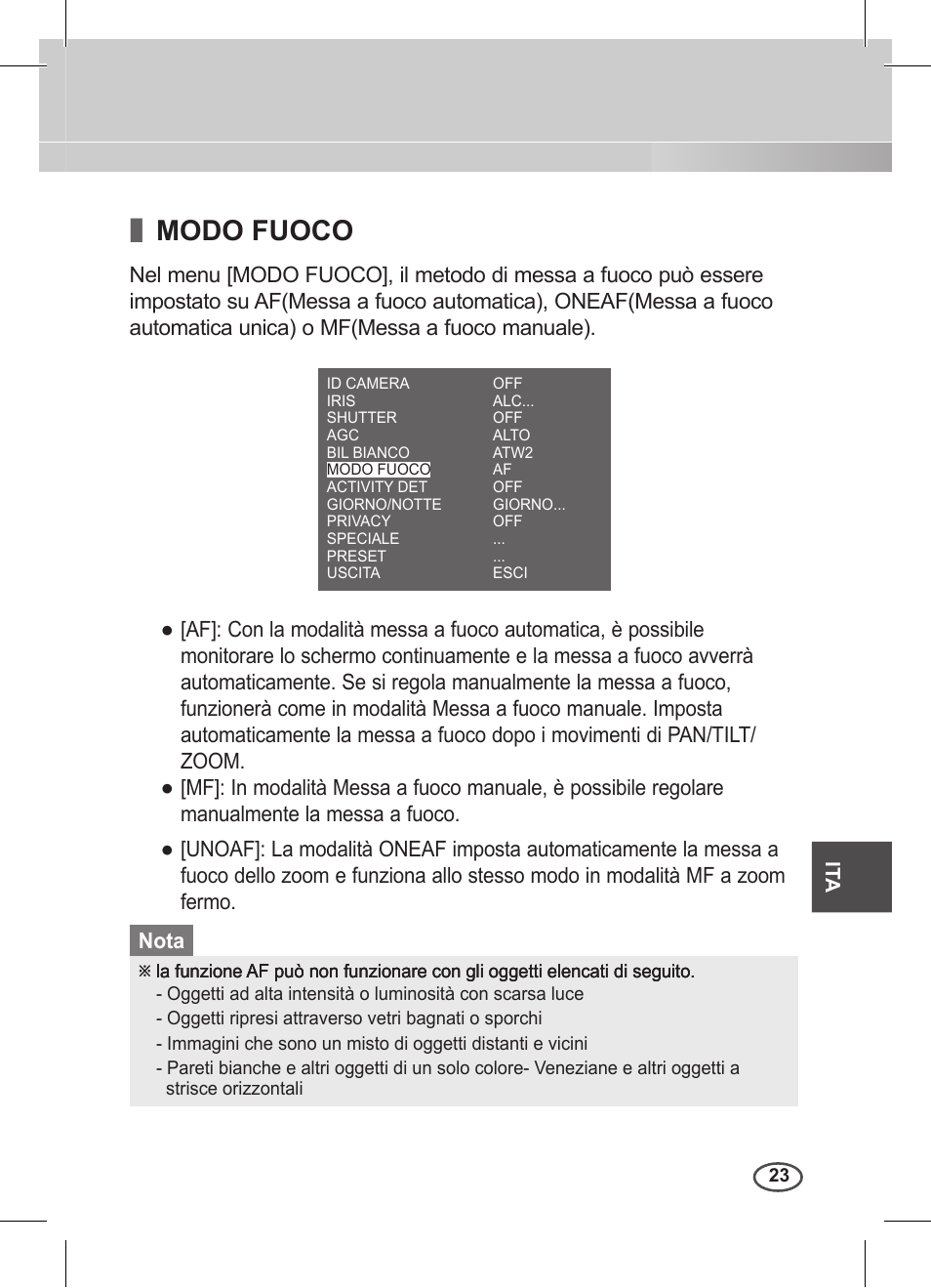 Modo fuoco | Samsung C4235(P) User Manual | Page 183 / 240