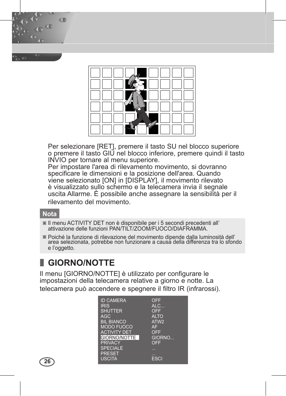 Giorno/notte | Samsung C4235(P) User Manual | Page 186 / 240