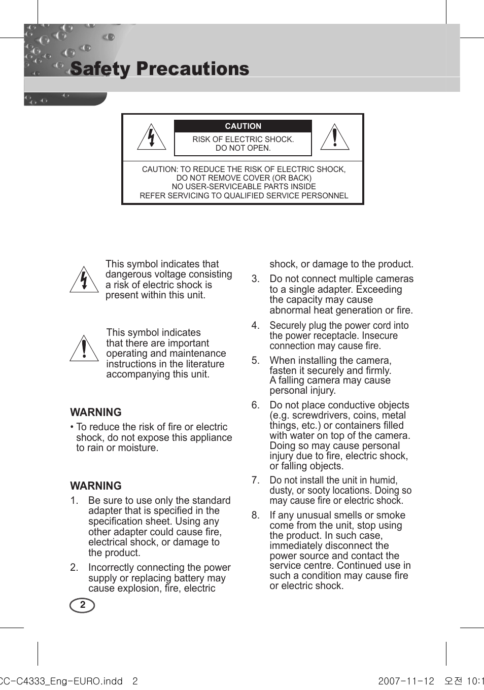 Safety precautions | Samsung C4235(P) User Manual | Page 2 / 240