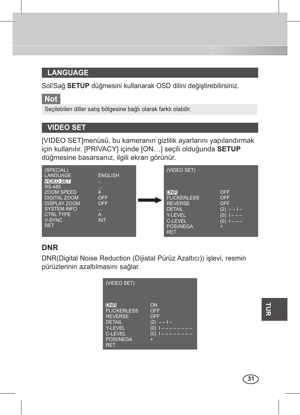 Language, Video set | Samsung C4235(P) User Manual | Page 231 / 240