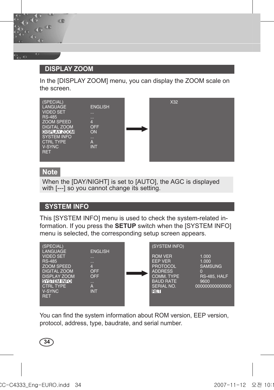 Display zoom, System info | Samsung C4235(P) User Manual | Page 34 / 240