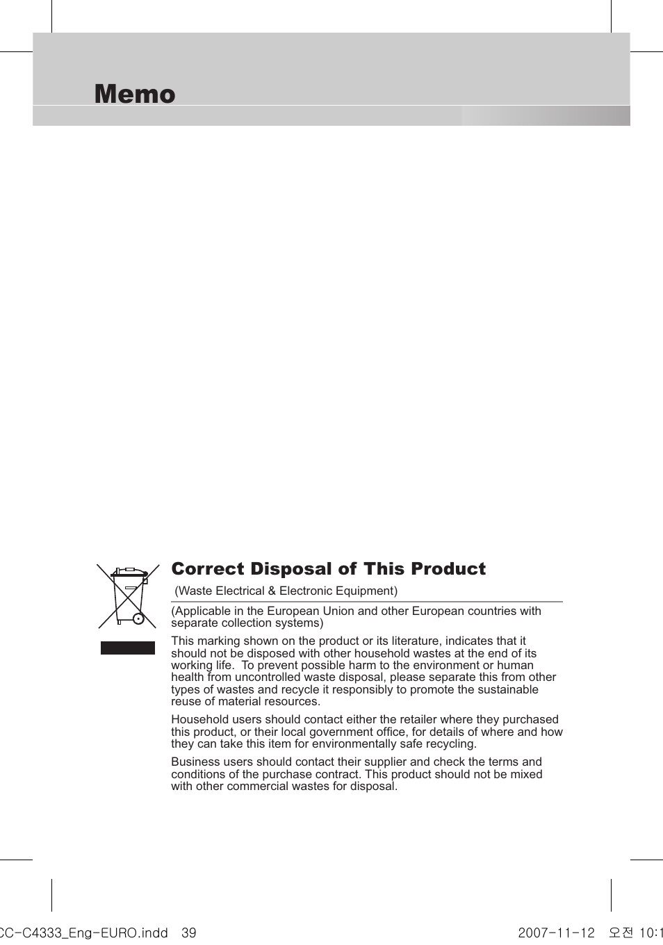 Correct disposal of this product | Samsung C4235(P) User Manual | Page 39 / 240