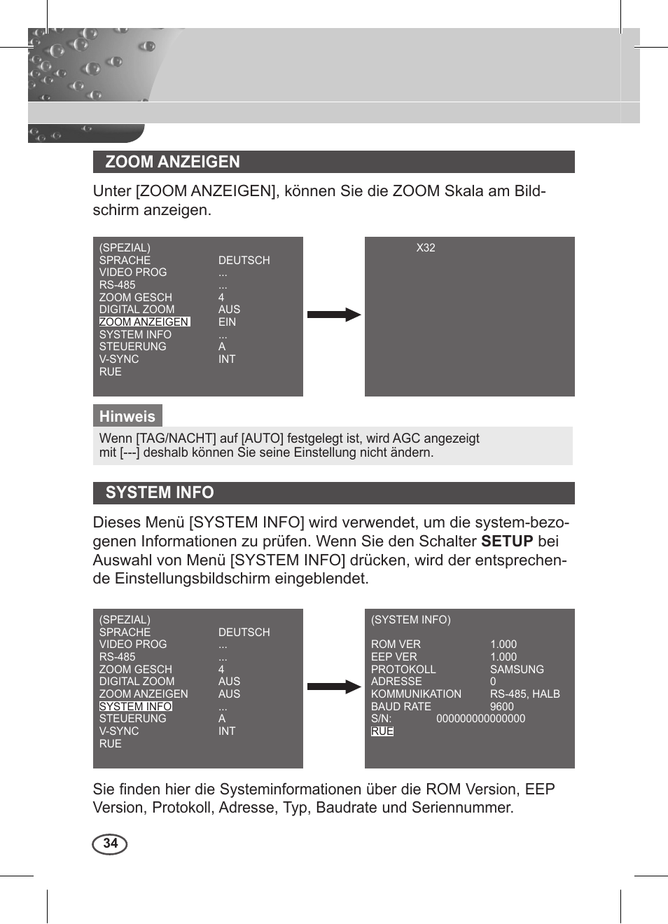 Zoom anzeigen, System info | Samsung C4235(P) User Manual | Page 74 / 240