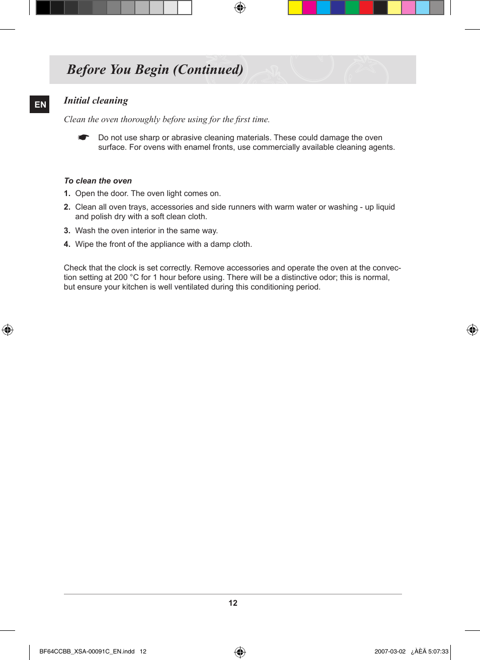 Before you begin (continued) | Samsung BF64CCBB User Manual | Page 14 / 42
