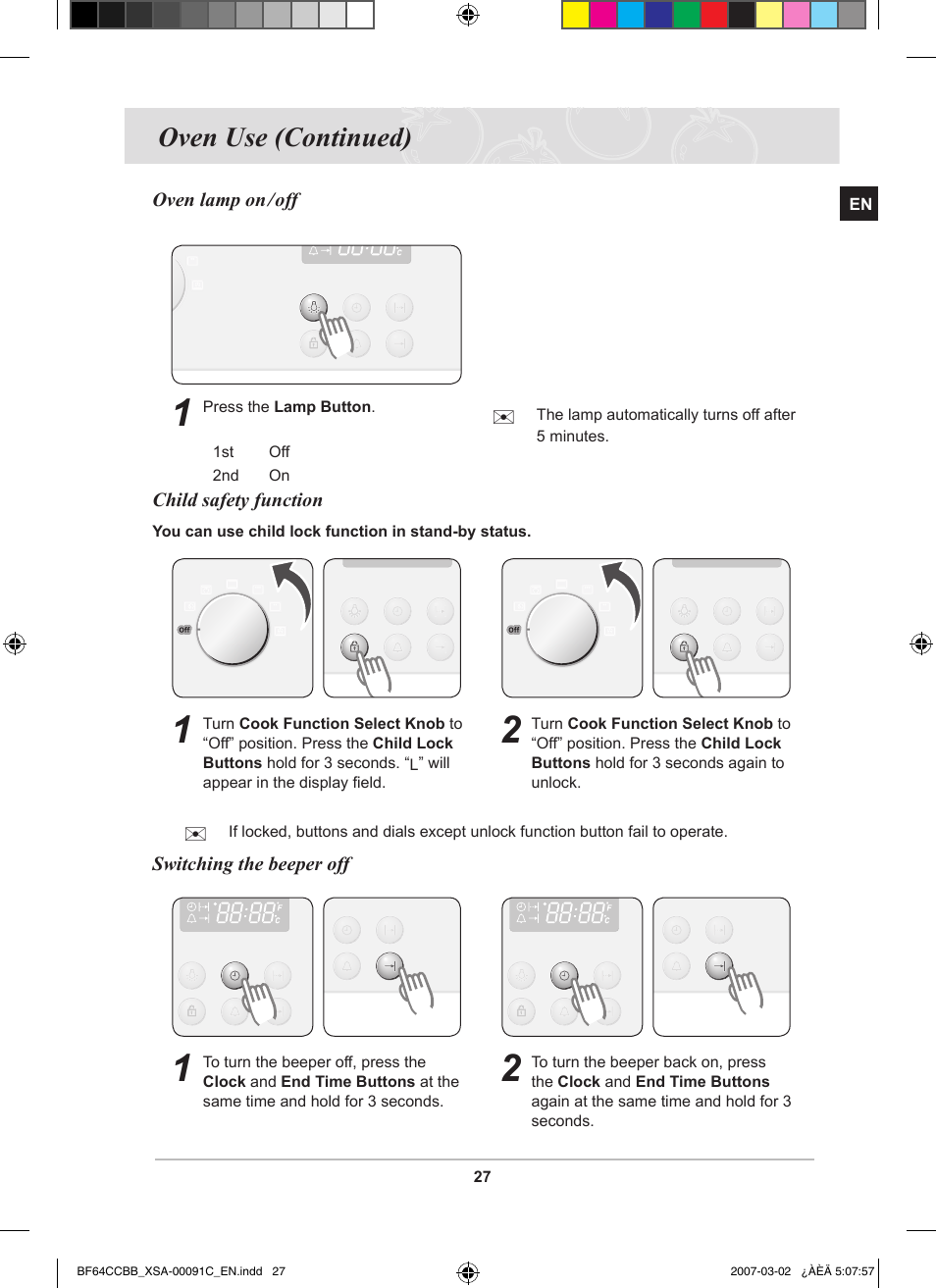 Oven use (continued) | Samsung BF64CCBB User Manual | Page 29 / 42